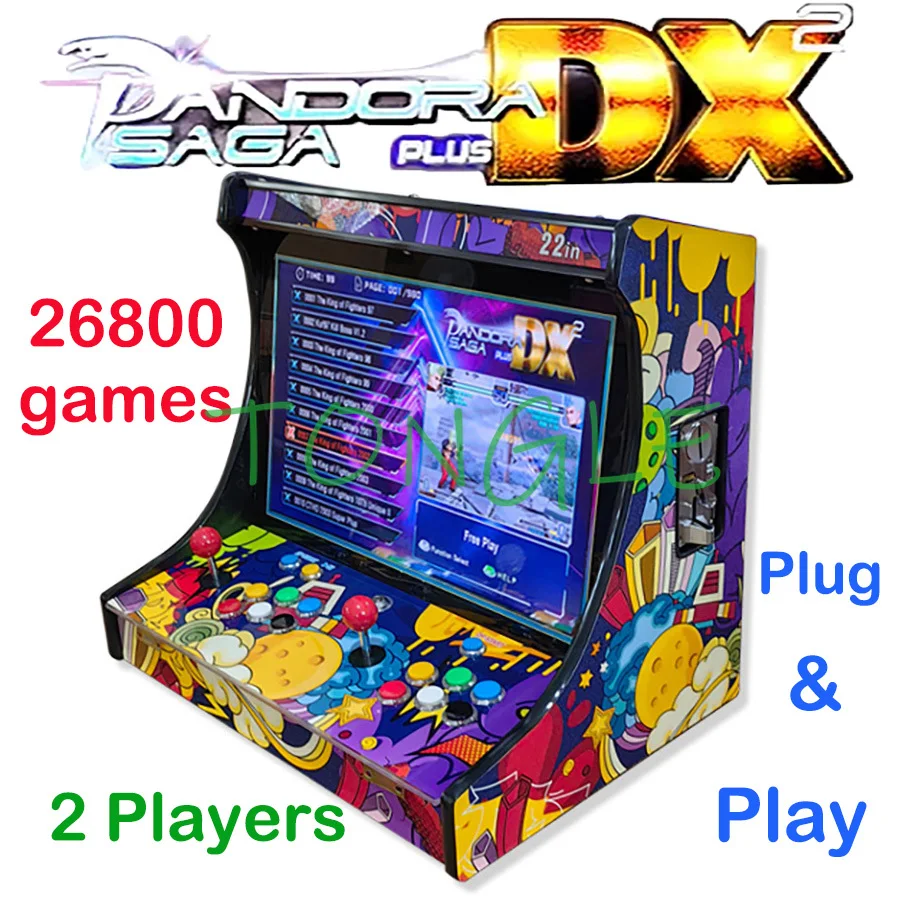 Trackball Controller Arcade - 2인용 아케이드 비디오 게임 콘솔 22인치
