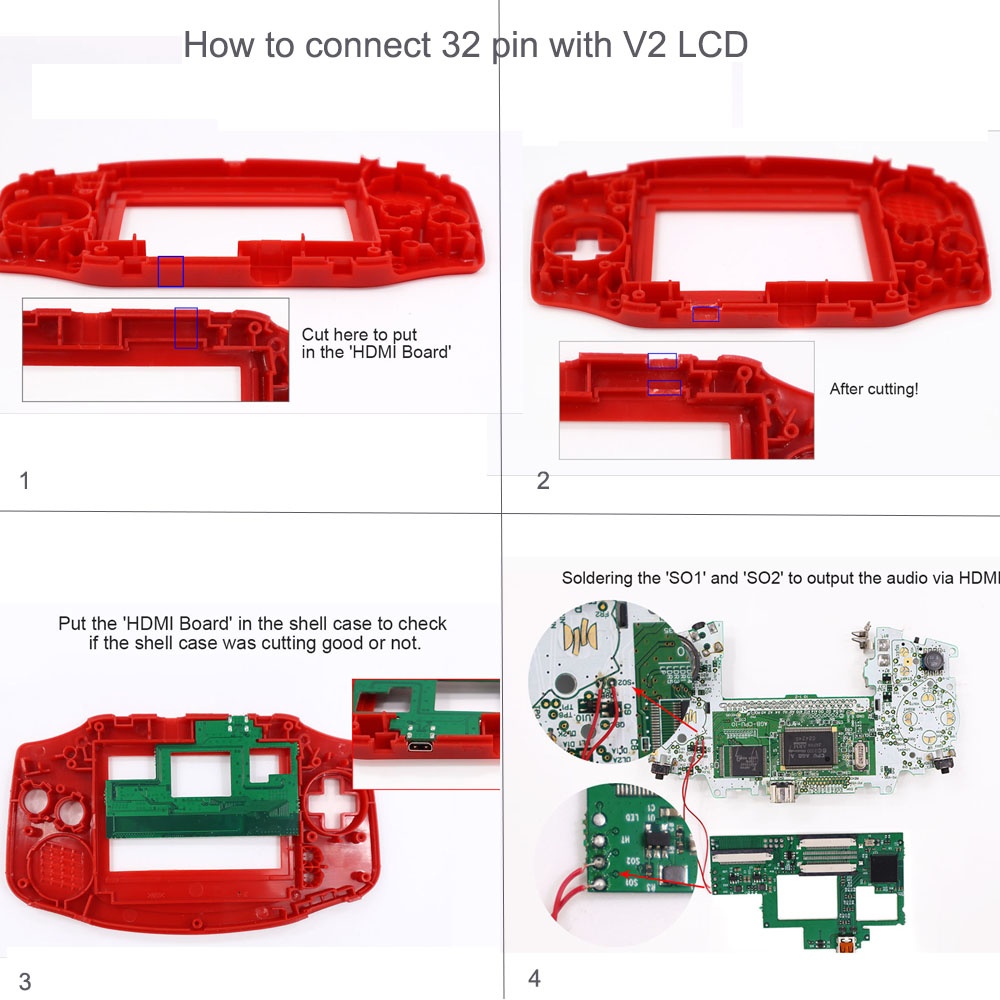 32핀 40핀 HDMI 모드 GBA용 HDMI 키트 어 - Arcade Button Pcb 리뷰 및 가격